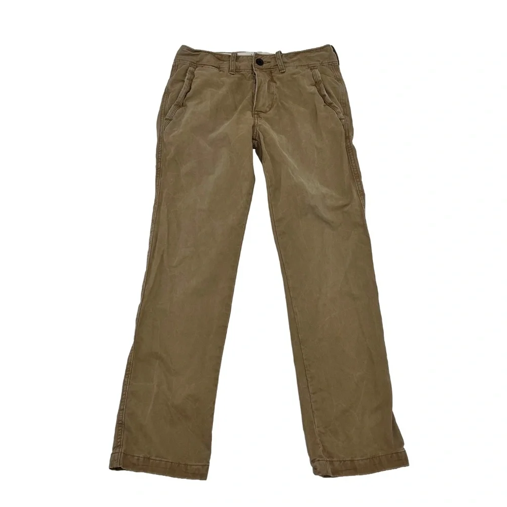 Abercrombie & Fitch Mens W29 L30 Chino Pants Brown Button Fly Mid Rise Trousers‎
